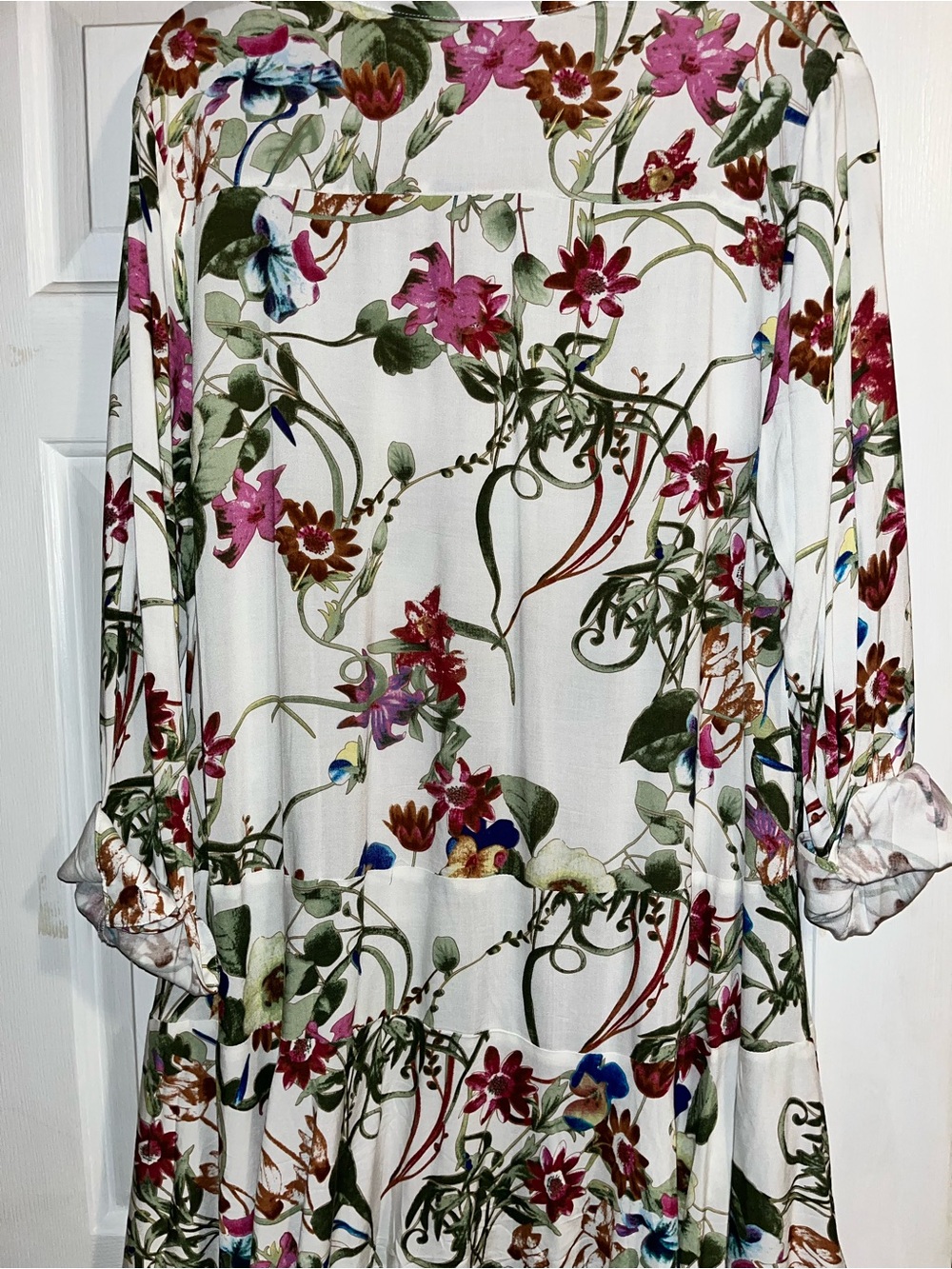 Grace Elements White Floral Print Dress with Multicolor Accents - Picture 3 of 8